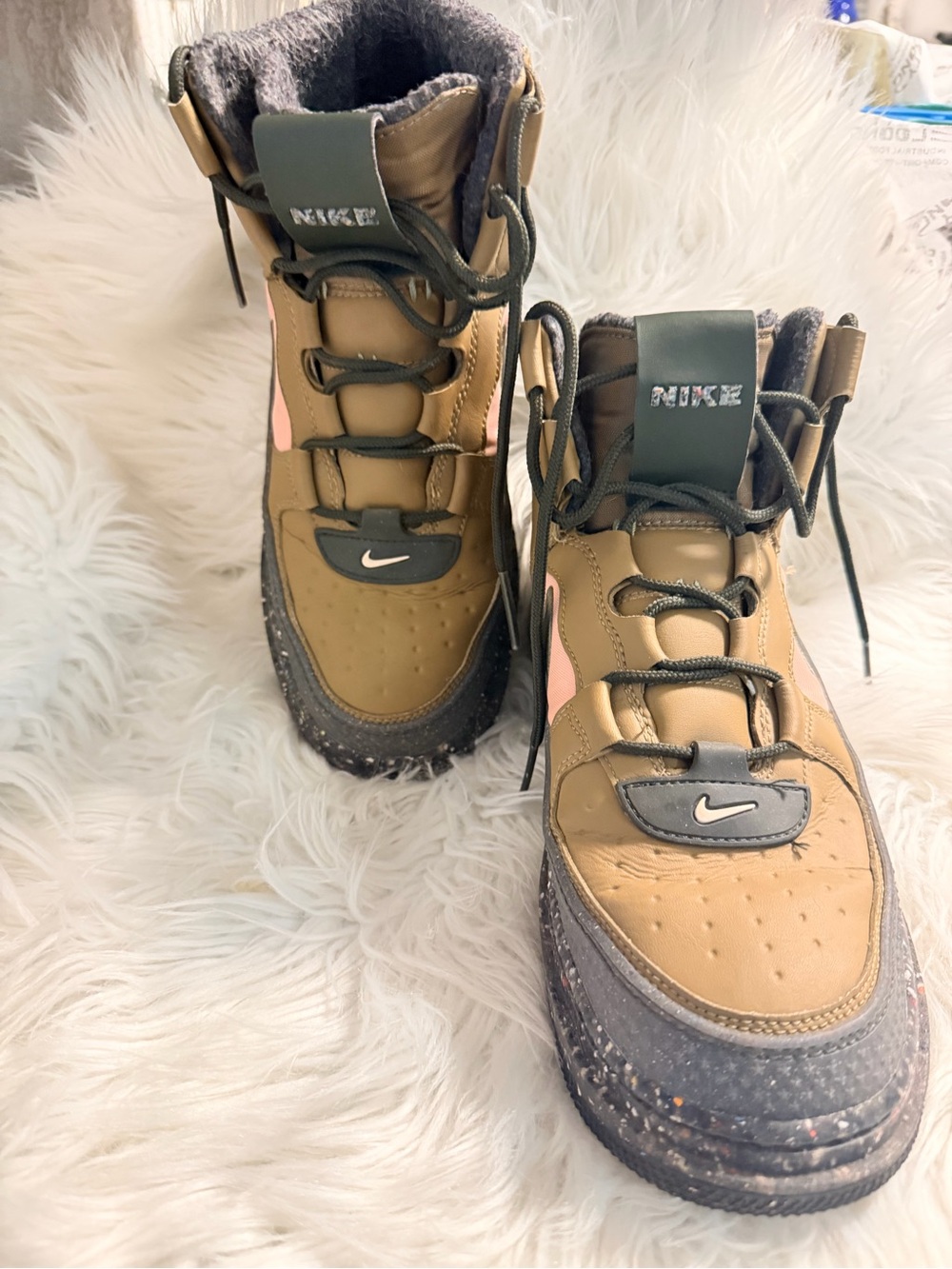 Nike Air Force 1 High Utility Brown Black Winter Boots Women's Size 8